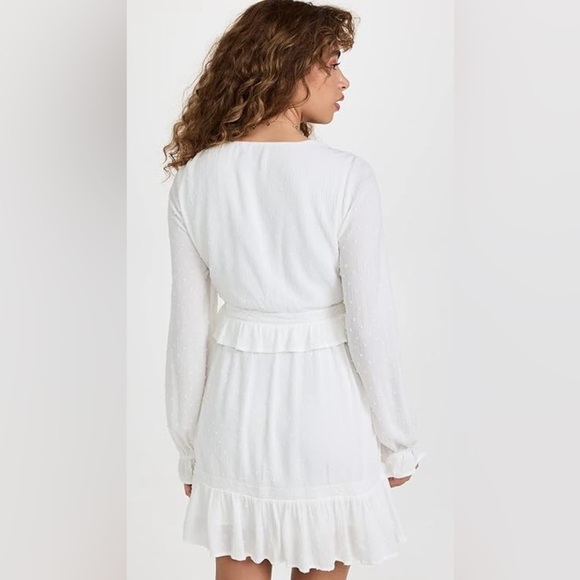 PAIGE White ODELISE raised dot ruffle hem mini dress size‎ S. - Picture 3 of 15